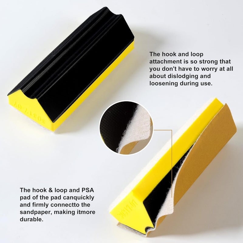 Shawya 49 PCS Hand Sanding Block Set Include 9 PCS Hand Sanding Block with 40 Sheet Sandpaper Interchangeable Assorted Convex & Concave Shapes Used for Woodworking Furniture Auto Paint - Image 5